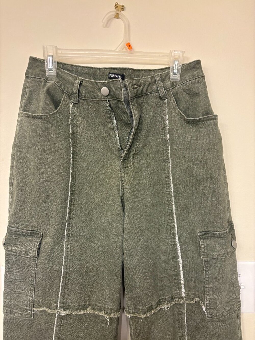 Flamingos Army Green Jeans Size Large